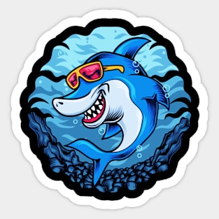 Cute Happy Fish Swimming - Animal Lover Sticker